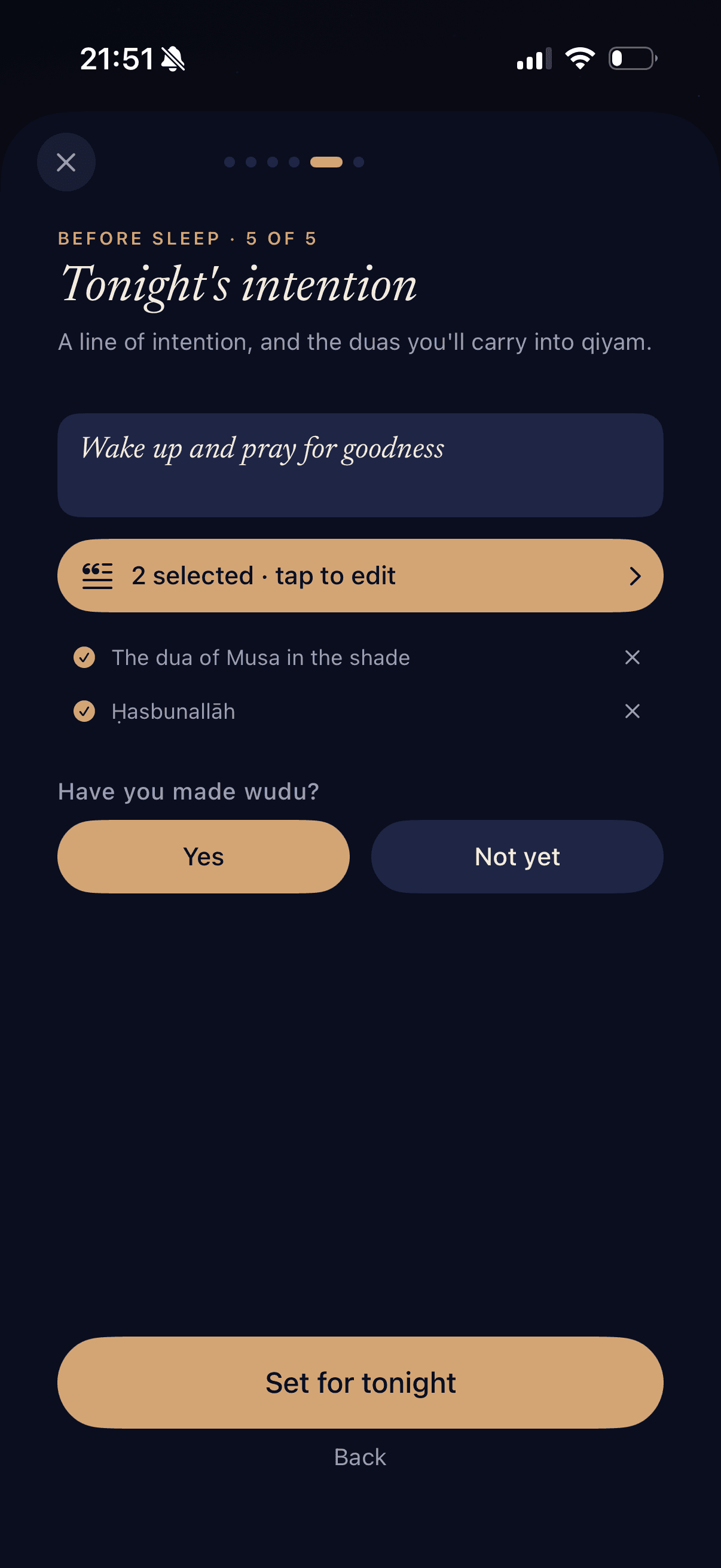 Sahar Intention page
